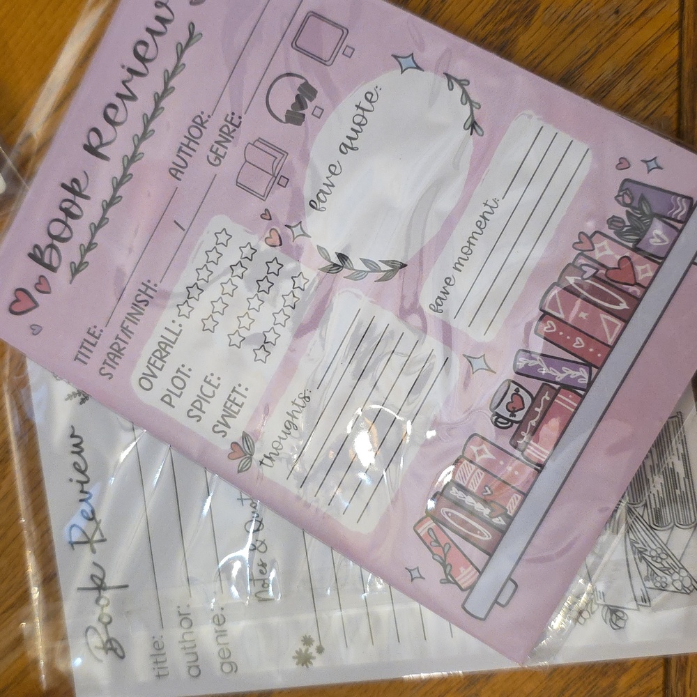 Book review sticky notes